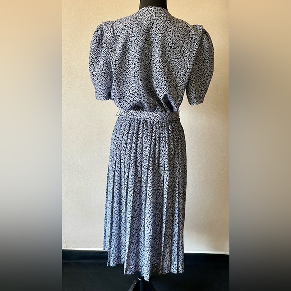 Vintage Stuart Alan Petites Women’s Dress Blue Size 9 A-Line Pleated - Picture 4 of 5